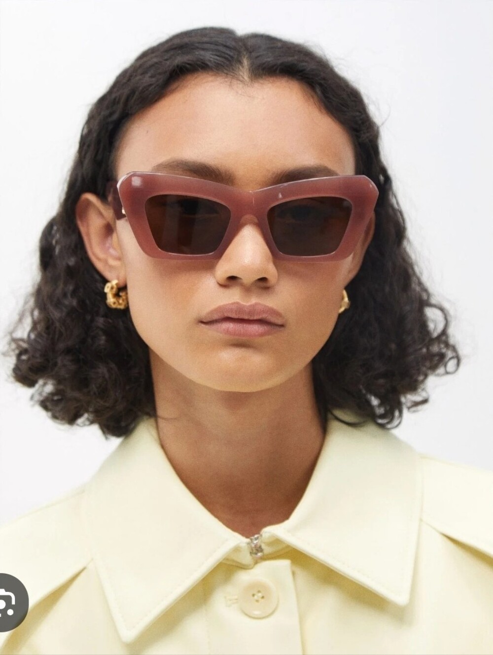 Brown Square Frame Sunglasses with Black Case